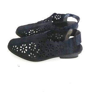 1990's Suede Cut-out Slingbacks